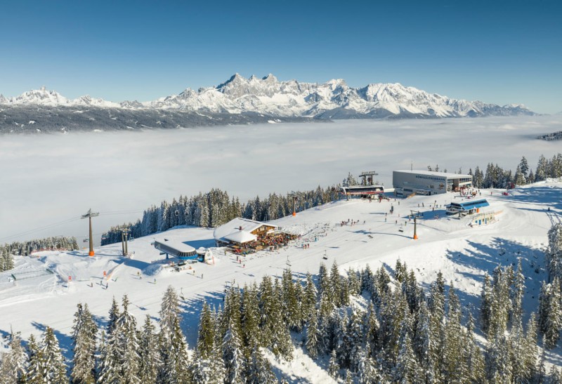 Drohnenaufnahme der Skih&uuml;tte My Sportalm in Radstadt-Altenmarkt &copy; Lorenz Masser Fotografie