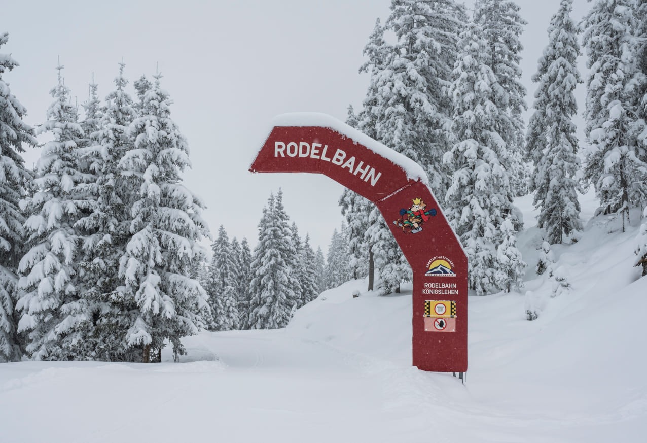 Rodeln ab Haus auf der Skihütte My Sportalm im Skigebiet Radstadt-Altenmarkt im Skiverbund Ski amadé  